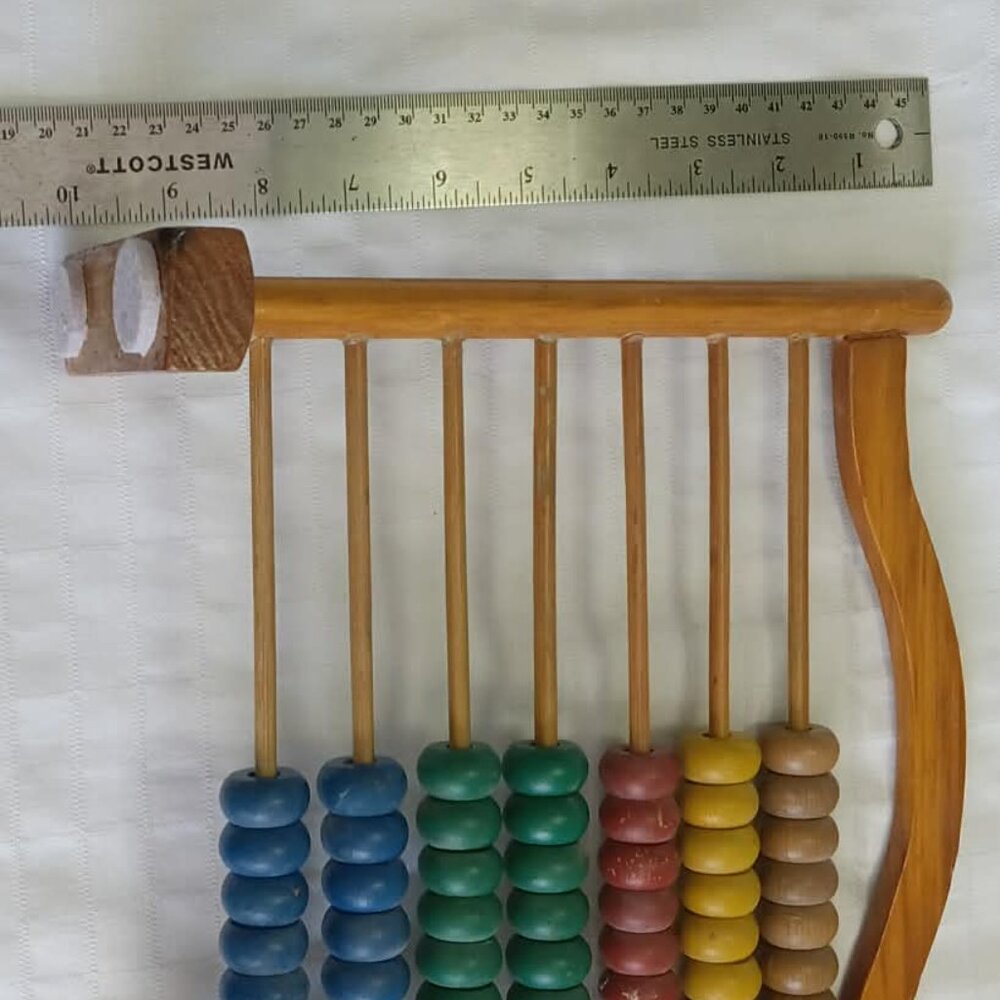 Vintage wooden abacus with colored wooden beads - Picture 5 of 7